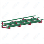 Jaypro Sports Bleacher  - 3 Row - Tip & Roll, Double Foot Plank, Powder Coated - 21' L (BLDP-321TRGPC)
