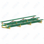 Jaypro Sports Bleacher  - 3 Row - Tip & Roll, Double Foot Plank, Powder Coated - 21' L (BLDP-321TRGPC)
