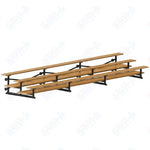 Jaypro Sports Bleacher  - 3 Row - Tip & Roll, Double Foot Plank, Powder Coated - 21' L (BLDP-321TRGPC)