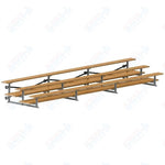 Jaypro Sports Bleacher  - 3 Row - Tip & Roll, Double Foot Plank, Powder Coated - 21' L (BLDP-321TRGPC)