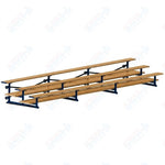 Jaypro Sports Bleacher  - 3 Row - Tip & Roll, Double Foot Plank, Powder Coated - 21' L (BLDP-321TRGPC)