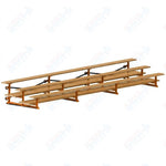 Jaypro Sports Bleacher  - 3 Row - Tip & Roll, Double Foot Plank, Powder Coated - 21' L (BLDP-321TRGPC)