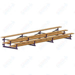 Jaypro Sports Bleacher  - 3 Row - Tip & Roll, Double Foot Plank, Powder Coated - 21' L (BLDP-321TRGPC)