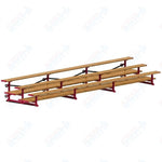 Jaypro Sports Bleacher  - 3 Row - Tip & Roll, Double Foot Plank, Powder Coated - 21' L (BLDP-321TRGPC)