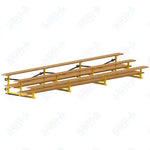 Jaypro Sports Bleacher  - 3 Row - Tip & Roll, Double Foot Plank, Powder Coated - 21' L (BLDP-321TRGPC)