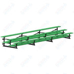 Jaypro Sports Bleacher  - 3 Row - Tip & Roll, Double Foot Plank, Powder Coated - 21' L (BLDP-321TRGPC)