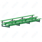 Jaypro Sports Bleacher  - 3 Row - Tip & Roll, Double Foot Plank, Powder Coated - 21' L (BLDP-321TRGPC)