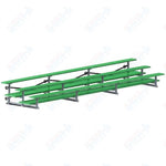 Jaypro Sports Bleacher  - 3 Row - Tip & Roll, Double Foot Plank, Powder Coated - 21' L (BLDP-321TRGPC)