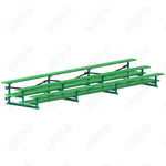Jaypro Sports Bleacher  - 3 Row - Tip & Roll, Double Foot Plank, Powder Coated - 21' L (BLDP-321TRGPC)