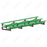 Jaypro Sports Bleacher  - 3 Row - Tip & Roll, Double Foot Plank, Powder Coated - 21' L (BLDP-321TRGPC)