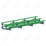 Jaypro Sports Bleacher  - 3 Row - Tip & Roll, Double Foot Plank, Powder Coated - 21' L (BLDP-321TRGPC)