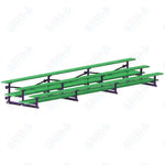 Jaypro Sports Bleacher  - 3 Row - Tip & Roll, Double Foot Plank, Powder Coated - 21' L (BLDP-321TRGPC)