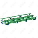 Jaypro Sports Bleacher  - 3 Row - Tip & Roll, Double Foot Plank, Powder Coated - 21' L (BLDP-321TRGPC)