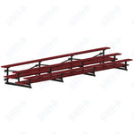 Jaypro Sports Bleacher  - 3 Row - Tip & Roll, Double Foot Plank, Powder Coated - 21' L (BLDP-321TRGPC)