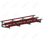 Jaypro Sports Bleacher  - 3 Row - Tip & Roll, Double Foot Plank, Powder Coated - 21' L (BLDP-321TRGPC)