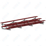 Jaypro Sports Bleacher  - 3 Row - Tip & Roll, Double Foot Plank, Powder Coated - 21' L (BLDP-321TRGPC)