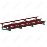 Jaypro Sports Bleacher  - 3 Row - Tip & Roll, Double Foot Plank, Powder Coated - 21' L (BLDP-321TRGPC)