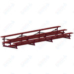 Jaypro Sports Bleacher  - 3 Row - Tip & Roll, Double Foot Plank, Powder Coated - 21' L (BLDP-321TRGPC)