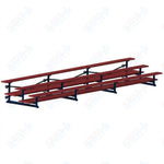 Jaypro Sports Bleacher  - 3 Row - Tip & Roll, Double Foot Plank, Powder Coated - 21' L (BLDP-321TRGPC)