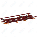 Jaypro Sports Bleacher  - 3 Row - Tip & Roll, Double Foot Plank, Powder Coated - 21' L (BLDP-321TRGPC)