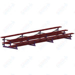 Jaypro Sports Bleacher  - 3 Row - Tip & Roll, Double Foot Plank, Powder Coated - 21' L (BLDP-321TRGPC)