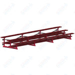 Jaypro Sports Bleacher  - 3 Row - Tip & Roll, Double Foot Plank, Powder Coated - 21' L (BLDP-321TRGPC)