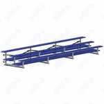 Jaypro Sports Bleacher  - 3 Row - Tip & Roll, Double Foot Plank, Powder Coated - 21' L (BLDP-321TRGPC)