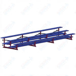 Jaypro Sports Bleacher  - 3 Row - Tip & Roll, Double Foot Plank, Powder Coated - 21' L (BLDP-321TRGPC)