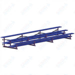Jaypro Sports Bleacher  - 3 Row - Tip & Roll, Double Foot Plank, Powder Coated - 21' L (BLDP-321TRGPC)