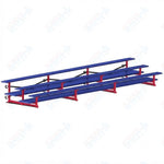 Jaypro Sports Bleacher  - 3 Row - Tip & Roll, Double Foot Plank, Powder Coated - 21' L (BLDP-321TRGPC)