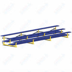 Jaypro Sports Bleacher  - 3 Row - Tip & Roll, Double Foot Plank, Powder Coated - 21' L (BLDP-321TRGPC)