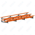 Jaypro Sports Bleacher  - 3 Row - Tip & Roll, Double Foot Plank, Powder Coated - 21' L (BLDP-321TRGPC)