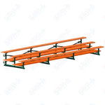 Jaypro Sports Bleacher  - 3 Row - Tip & Roll, Double Foot Plank, Powder Coated - 21' L (BLDP-321TRGPC)
