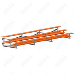 Jaypro Sports Bleacher  - 3 Row - Tip & Roll, Double Foot Plank, Powder Coated - 21' L (BLDP-321TRGPC)