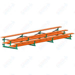 Jaypro Sports Bleacher  - 3 Row - Tip & Roll, Double Foot Plank, Powder Coated - 21' L (BLDP-321TRGPC)