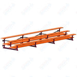 Jaypro Sports Bleacher  - 3 Row - Tip & Roll, Double Foot Plank, Powder Coated - 21' L (BLDP-321TRGPC)