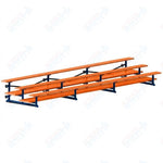 Jaypro Sports Bleacher  - 3 Row - Tip & Roll, Double Foot Plank, Powder Coated - 21' L (BLDP-321TRGPC)