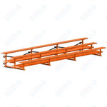 Jaypro Sports Bleacher  - 3 Row - Tip & Roll, Double Foot Plank, Powder Coated - 21' L (BLDP-321TRGPC)