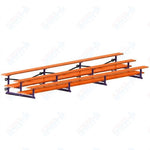 Jaypro Sports Bleacher  - 3 Row - Tip & Roll, Double Foot Plank, Powder Coated - 21' L (BLDP-321TRGPC)