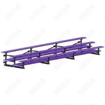 Jaypro Sports Bleacher  - 3 Row - Tip & Roll, Double Foot Plank, Powder Coated - 21' L (BLDP-321TRGPC)