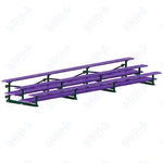 Jaypro Sports Bleacher  - 3 Row - Tip & Roll, Double Foot Plank, Powder Coated - 21' L (BLDP-321TRGPC)