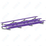 Jaypro Sports Bleacher  - 3 Row - Tip & Roll, Double Foot Plank, Powder Coated - 21' L (BLDP-321TRGPC)