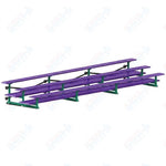 Jaypro Sports Bleacher  - 3 Row - Tip & Roll, Double Foot Plank, Powder Coated - 21' L (BLDP-321TRGPC)