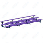 Jaypro Sports Bleacher  - 3 Row - Tip & Roll, Double Foot Plank, Powder Coated - 21' L (BLDP-321TRGPC)