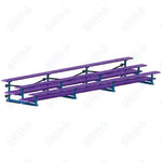 Jaypro Sports Bleacher  - 3 Row - Tip & Roll, Double Foot Plank, Powder Coated - 21' L (BLDP-321TRGPC)