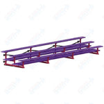 Jaypro Sports Bleacher  - 3 Row - Tip & Roll, Double Foot Plank, Powder Coated - 21' L (BLDP-321TRGPC)