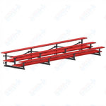 Jaypro Sports Bleacher  - 3 Row - Tip & Roll, Double Foot Plank, Powder Coated - 21' L (BLDP-321TRGPC)
