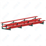 Jaypro Sports Bleacher  - 3 Row - Tip & Roll, Double Foot Plank, Powder Coated - 21' L (BLDP-321TRGPC)