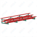 Jaypro Sports Bleacher  - 3 Row - Tip & Roll, Double Foot Plank, Powder Coated - 21' L (BLDP-321TRGPC)