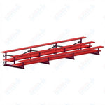 Jaypro Sports Bleacher  - 3 Row - Tip & Roll, Double Foot Plank, Powder Coated - 21' L (BLDP-321TRGPC)